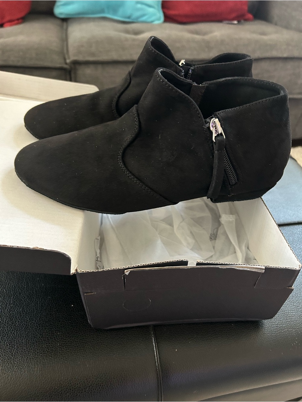 Dance Black Suede Women's Ankle Boots -